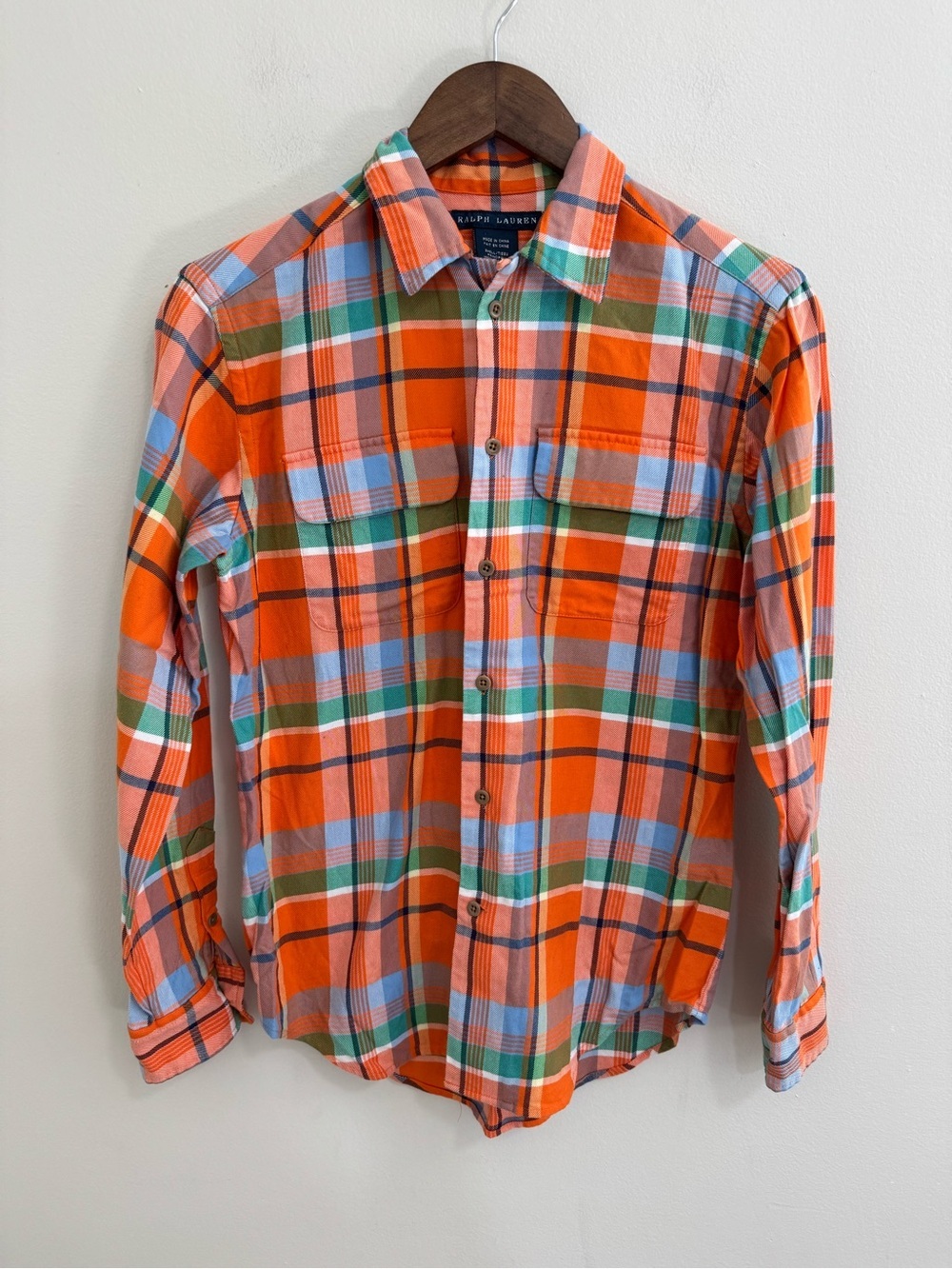 Ralph Lauren Orange Flannel Button Down